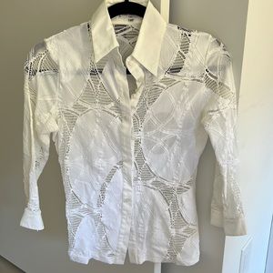 Anne Fontaine Laam Cotton White Blouse. Size 40
